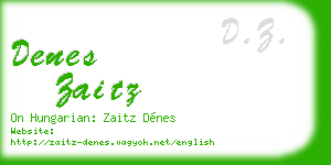 denes zaitz business card